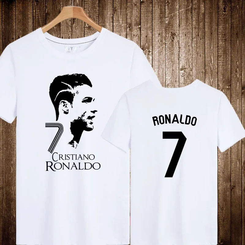 “CR7” Short-sleeved Cotton T-shirt For Men\'s And Women\'s Football Fans Clothes  Half-sleeved Summer Oversize High Quality