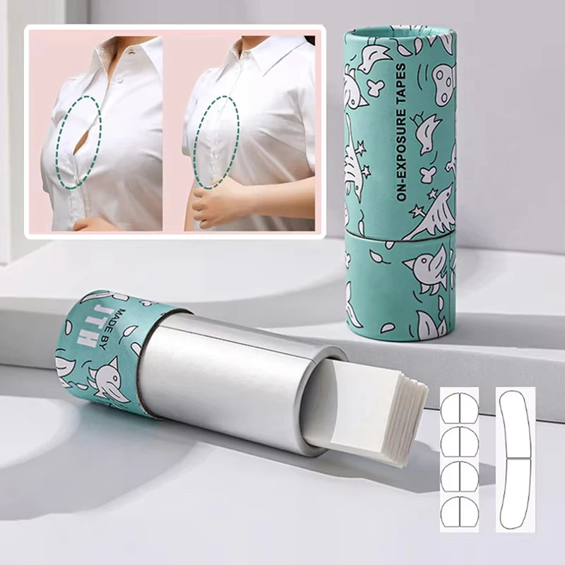 50pcs Double Sided Lingerie Clothes Tape Invisible Transparent Clothing Body Clear Tape Easy Tear Off For Women For Dress