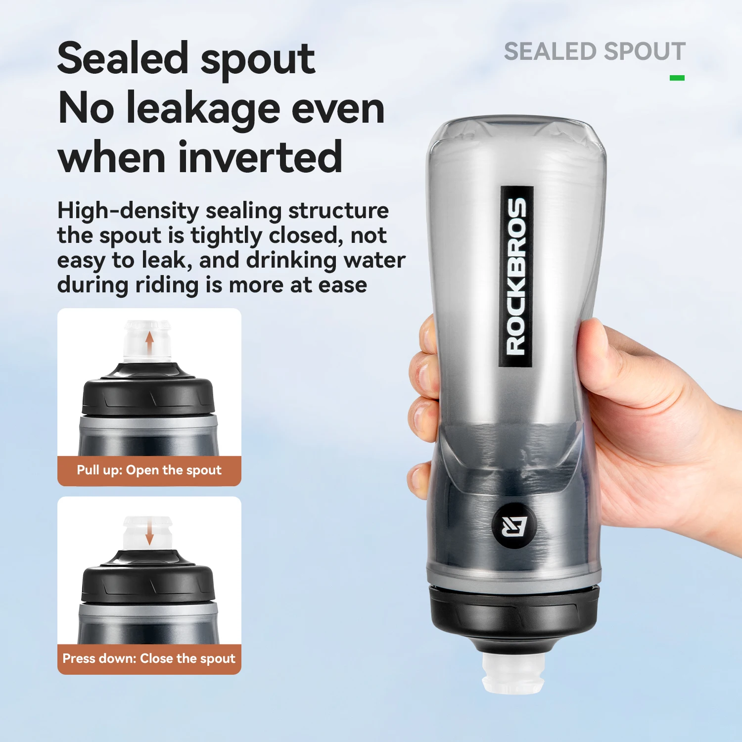 

ROCKBROS Bicycle Water Bottle Cold-retaining Insulated Thermal Kettle 620ML Outdoor Sports Bike Insulated Squeeze Water Kettle