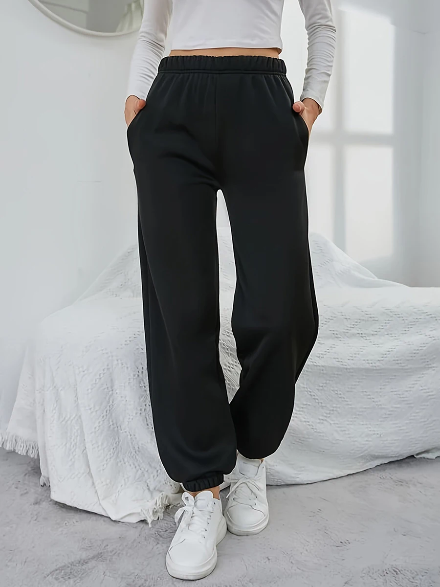 Women s Classic Jogger Pants Casual Heart Letter Print Elastic Waist Loose Sweatpants Workout Pants