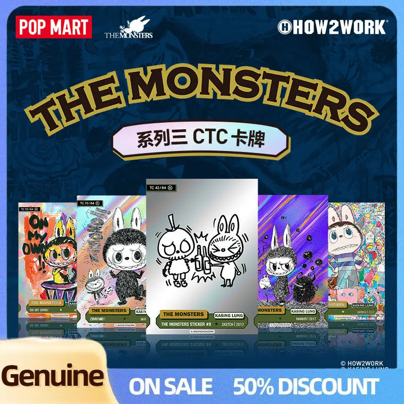 

Подлинная Popmart How2work Ctc-The Monsters Series 3, слепая коробка для карт, коллекционная коллекционная карточка Labubu, коллекционная карта, подарок-сюрприз