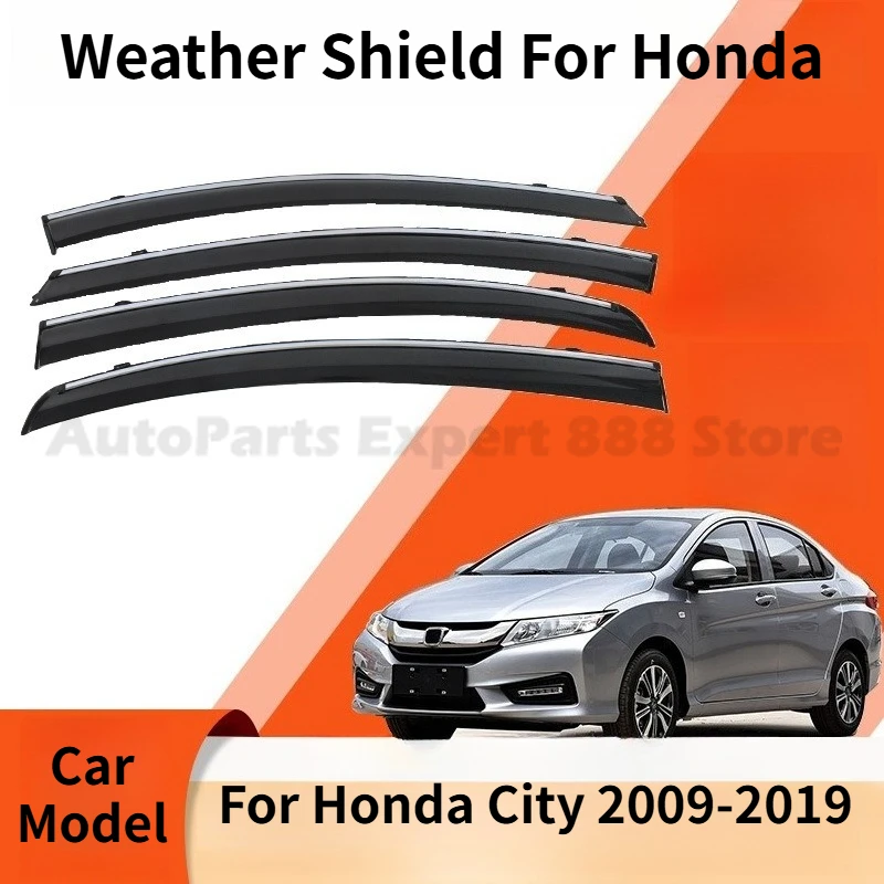 

Modification Parts Weather Shield For Honda City 2009-2019 Window Visor Rain Guard Deflector Windshield Rain Eyebrow Awning Trim