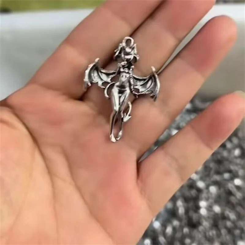 

3pcs Gothic Punk Sexy Devil Bat Girl Goddess Charms Halloween Pendant Designer Charms Fit Jewelry Making DIY Jewelry Finding
