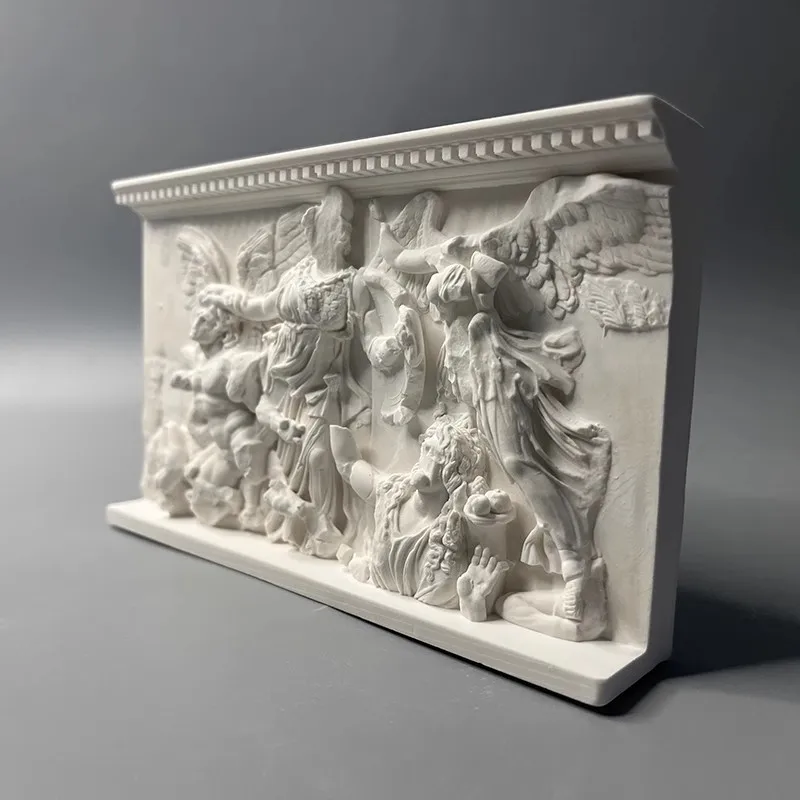 Ancient Greek Angels and Giants Relief Gypsum Sculpture Art Desktop Home Decoration Luxury Aesthetic Art Figurine Room Decor