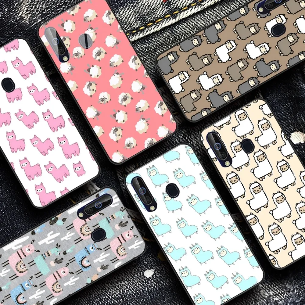 Kawaii Cute Llama Alpaca Animals Phone Case For Samsung A 10 11 12 13 20 21 22 30 31 32 40 51 52 53 70 71 72 73 91 13 Shell