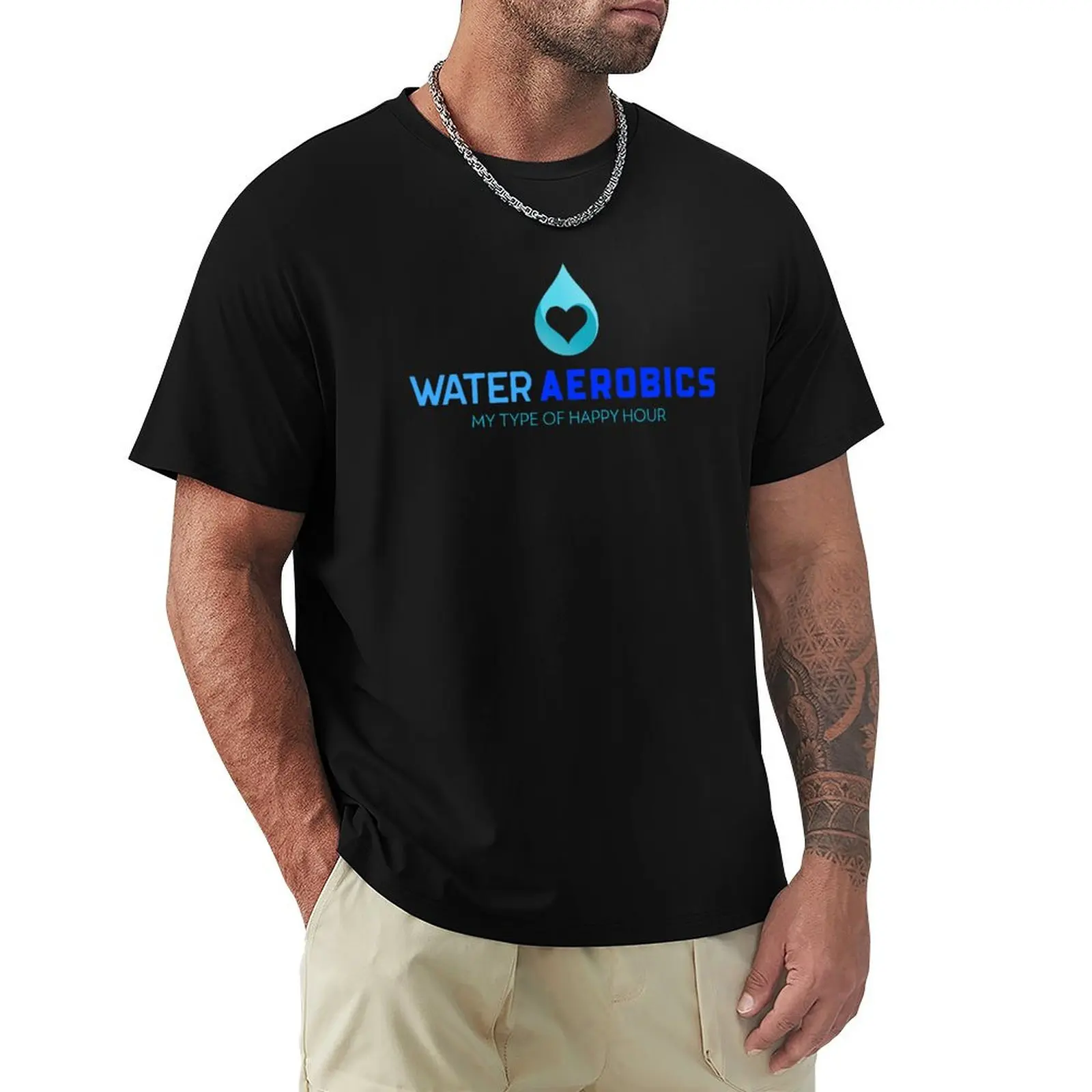 

Water Aerobics My Happy Hour T-Shirt High Elasticity Sports Tee Shirt