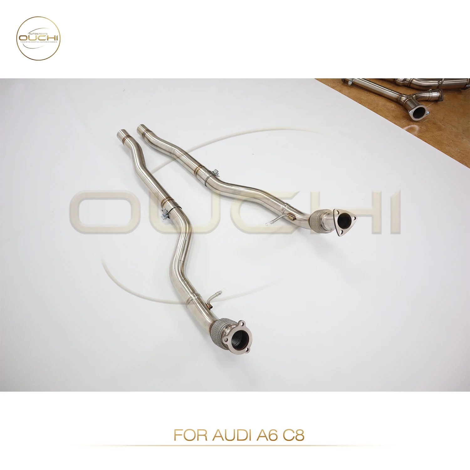 

OUCHI Factory Direct Sales Stainless Steel Resonant Tube For Audi A6 C8 Upgrade RS6 Without Heat Shield Exhaust System