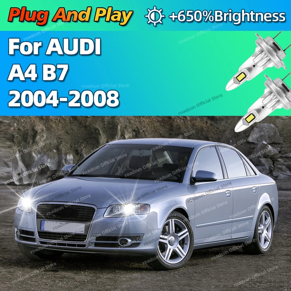 

2/4Pcs High Power Headlight Car LED Lights Bulbs 160W Plug and Play For AUDI A4 B7 2004 2005 2006 2007 2008