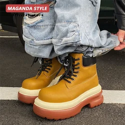 Height increased by 8CM, European and American functional wind work boots, men's autumn new item, Mading boots, outdoor trend