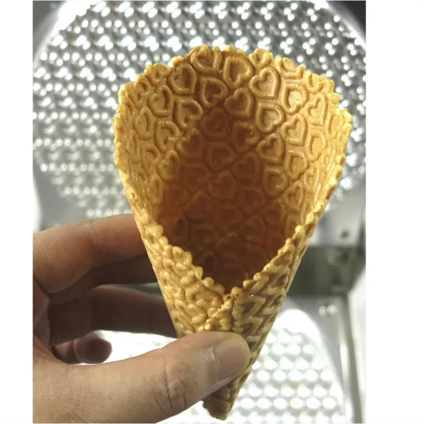

Kitchen Commercial Waffle Corn Maker Ice Cream Wafer Cone Baking Making Machine