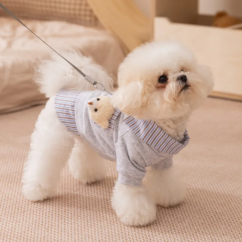 

Cute Bear Puppy Hoodies Dog Clothes Winter Warm Coat Polo Shirts Cat Clothing Chihuhua Bichon Apparels Dog Pullover
