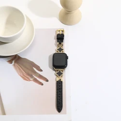 Four-leaf Clover Crocodile Leather Strap Compatible with Apple Watch 38-49mm for IWatch Series Ultra SE, 1-9