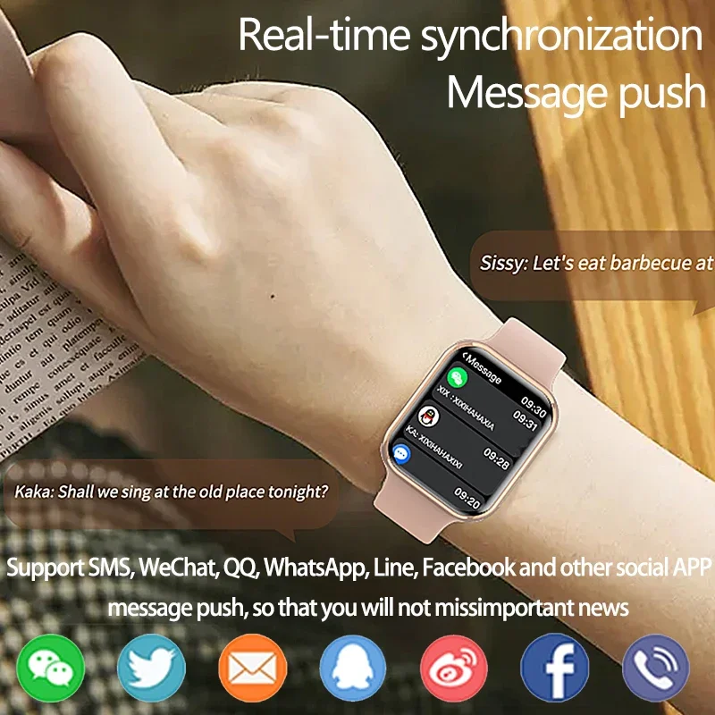 2024 New Watch 9 Mini Smart Watch Women Blood Sugar Body Temperature BT Call Men Fitness Tracker smart watch for IOS Apple Watch