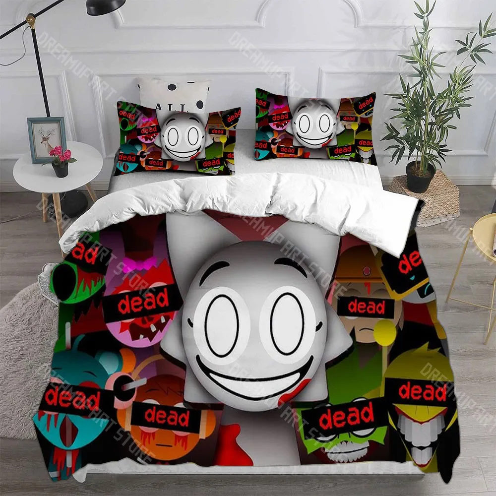 3D Printed Sprunki Game Incredibox Bedding Set for Boys Girls Duvet Cover Twin Queen King Full Single Double Sizes