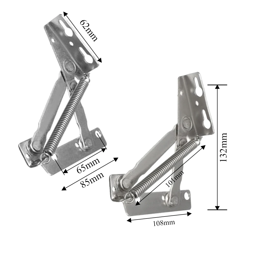 

2Pcs Lift-Up Hinge T-57 Flap Support With 12 Screws For Screwing in 32 mm Hole Spacing Solid Lifting Prop With 240N Spring Force