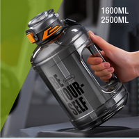 1.6L/2.5L High Quality Tritan Material Sport Water Bottle With Straw Gym Fitness Outdoor Camping Cycling Hiking Drinking Bottle