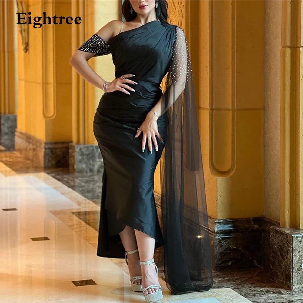 Eightree Black Vintage Prom Dresses Abendkleider Dubai Stain Evening Gowns Long Party Formal Event Dress Robes De Soirée 2022