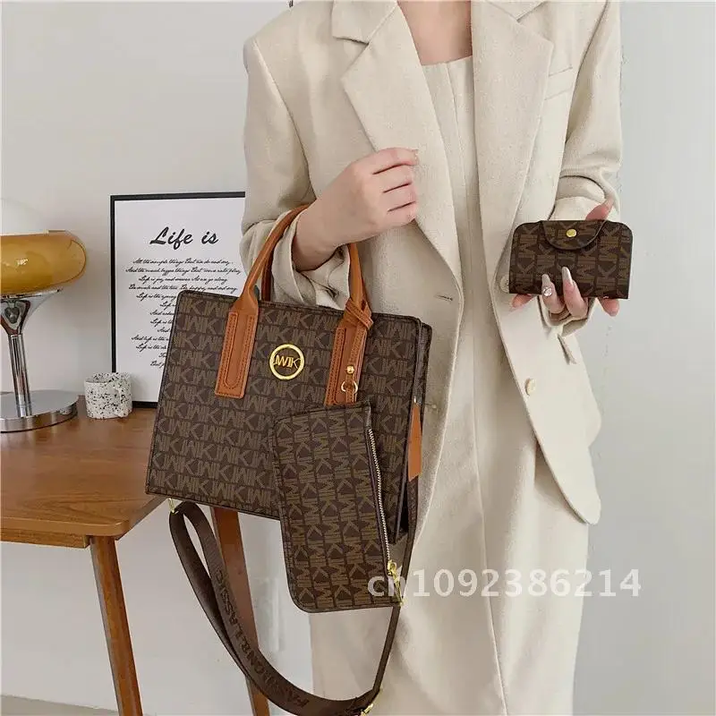 

New Designer Women's Tote Bag Trend Brand Shoulder Bag Fashion Classic Versatile Three Piece Handbag Luxury Set Bag Crossbody