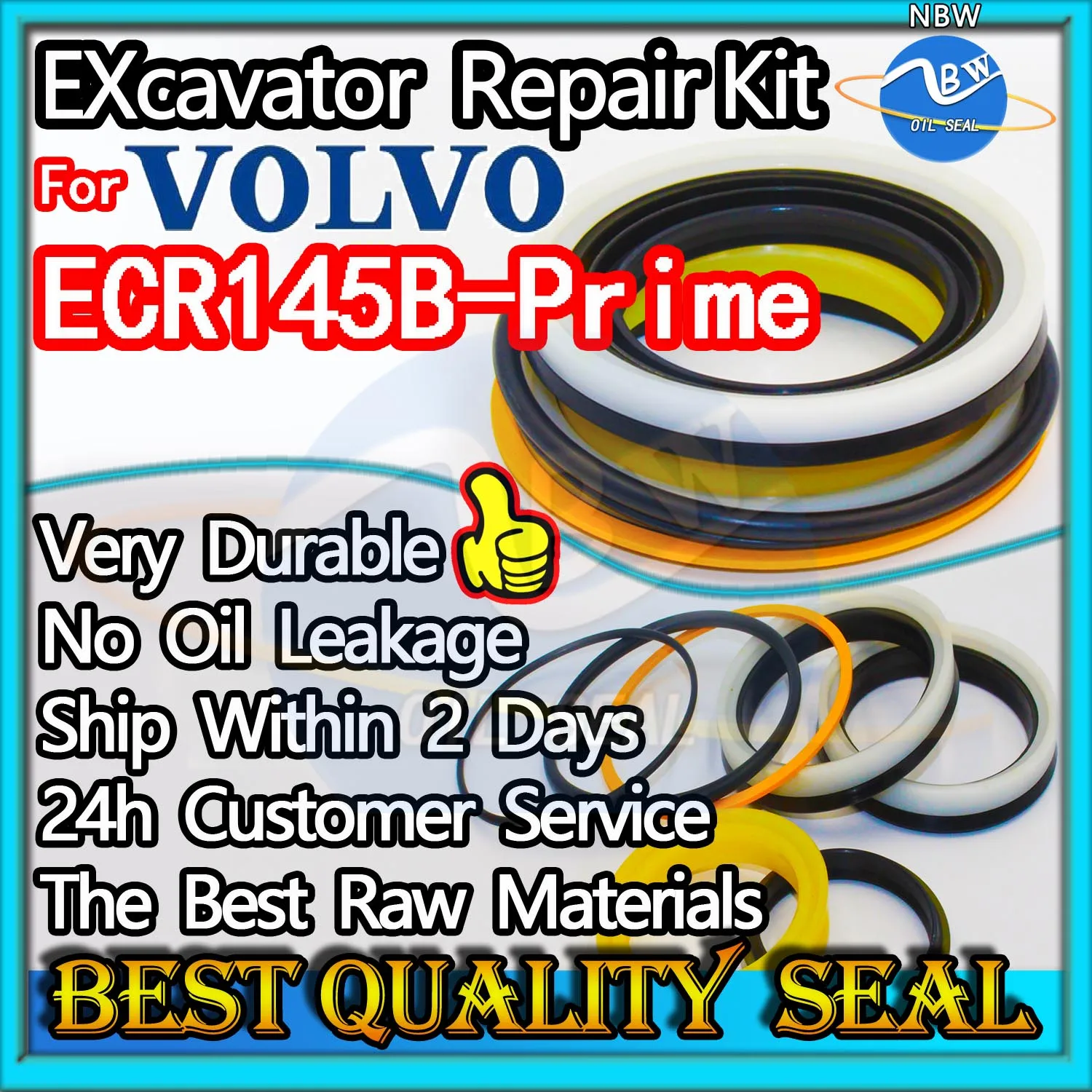 

For VOLVO ECR145B-Prime High Quality Oil Seal Kit Excavator Repair ECR145B Prime Machinery Maintenance Floating Rebuild Parts