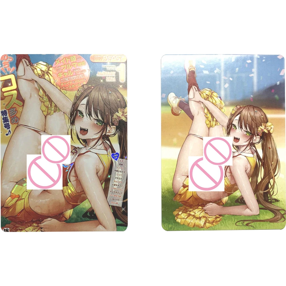 

Sexy Anime Nude Card Kawaii Naked Girl Collection Card Big Chested Plump Beauty Refractive Color Flash Otaku Gifts 63*88mm