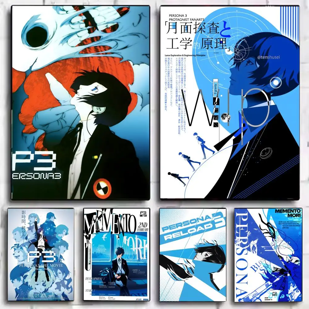 Game P-Persona 3 Reload Poster, Wandkunstdruck, geeignet für Wohnzimmer, Schlafzimmer, Bar, Salon, Heimdekoration, Geschenk