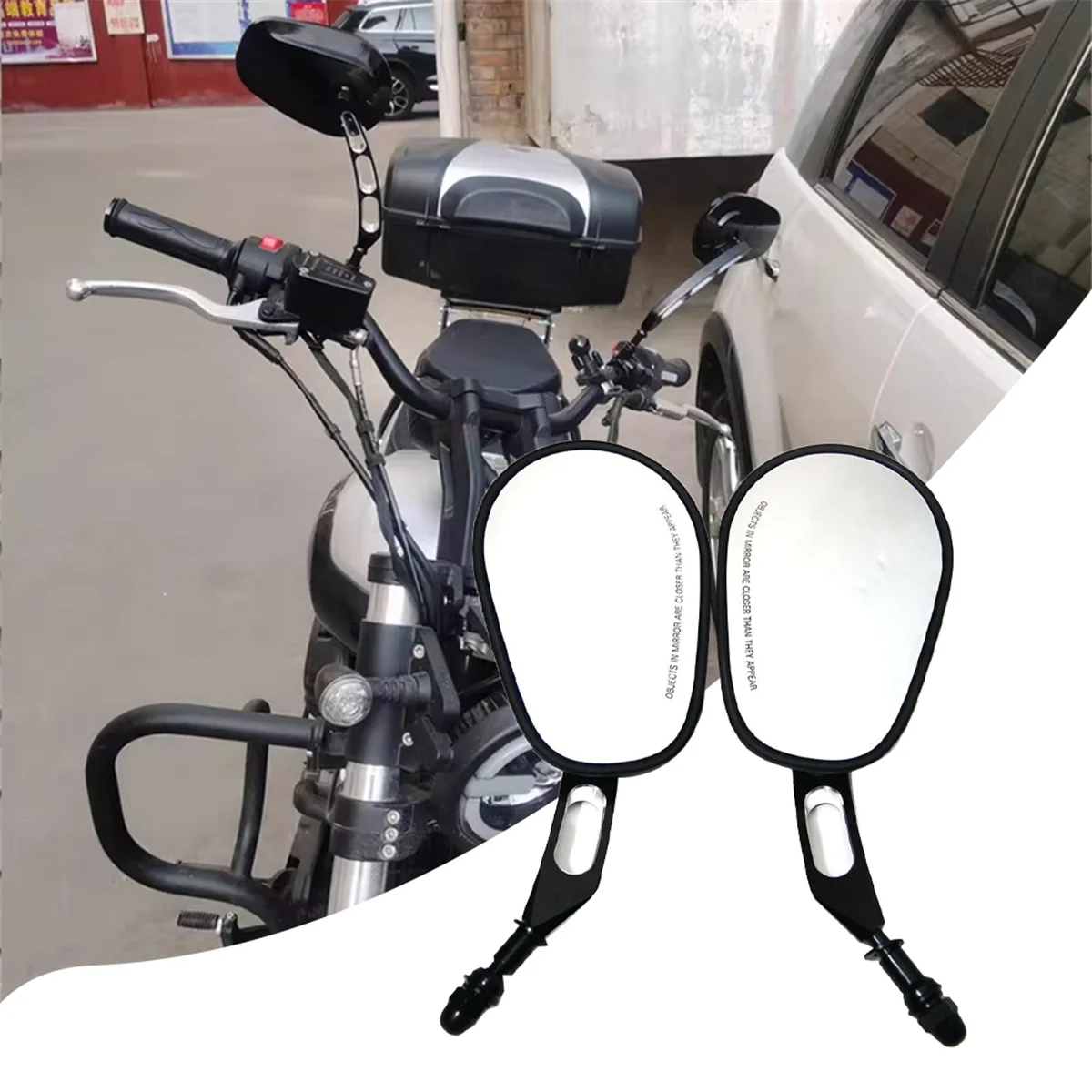 Motorcycle Rearview Mirror Side Mirror for Harley Davidson Fatboy Softail Electra Glide Sportster 883