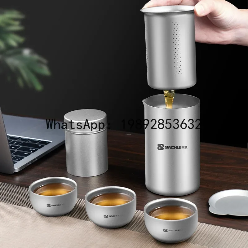 

i5.11 pure titanium travel tea set portable tea maker camping express cup