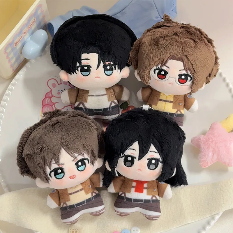 10cm Attacks on Titan Mikasa Ackerman Levi Eren Jaeger Plush Toy Bag Pendant  Kawaii Keychain Stuffed Dolls Decor Birthday Gift view 2