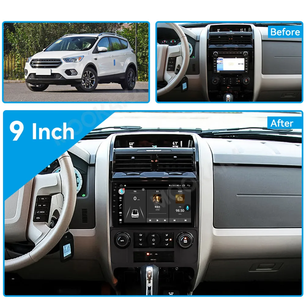 

9 Inch Car Radio For Ford Edge Kuga 2008-2012 Wireless Carplay Android Auto Multimedia Player GPS Navigation Autoradio Head Unit
