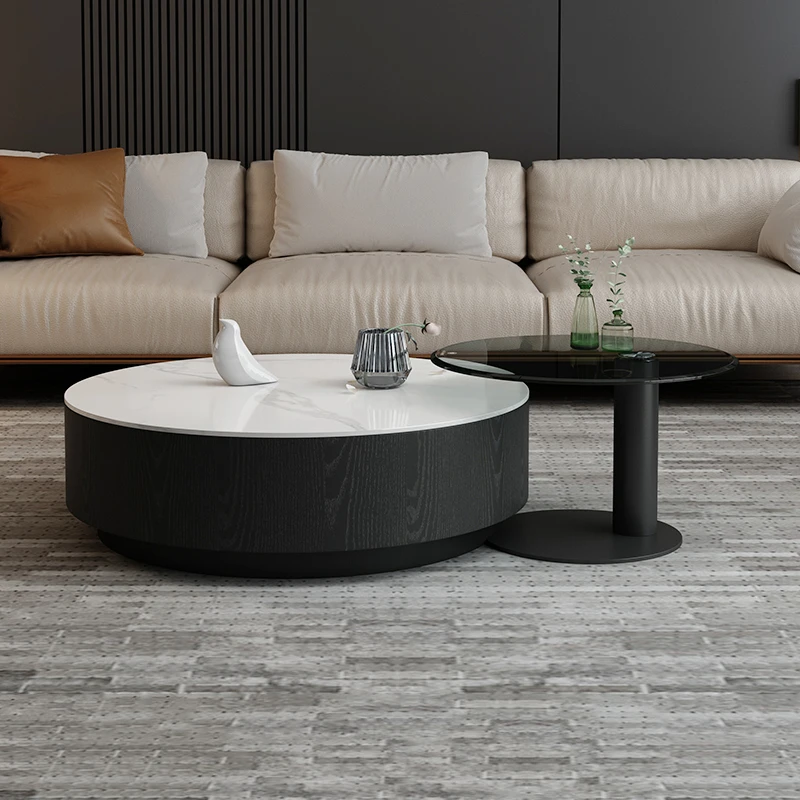 

Combination Round Design for the Living Room High Quality Simple Modern White Marble Coffee Table and Tea Table