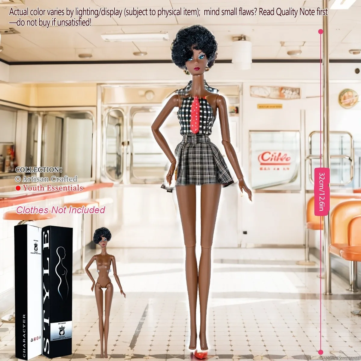 

12,6-дюймовая реалистичная коллекционная кукла BJD — модная модель куклы с шаровым шарниром и 12 шарнирами для рукоделия (без одежды)