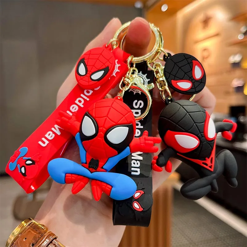 Marvel Spider Man portachiavi Movie Superhero Cartoon Doll ciondolo Car portachiavi anello Charm gioielli regali giocattoli per la festa dei ragazzi