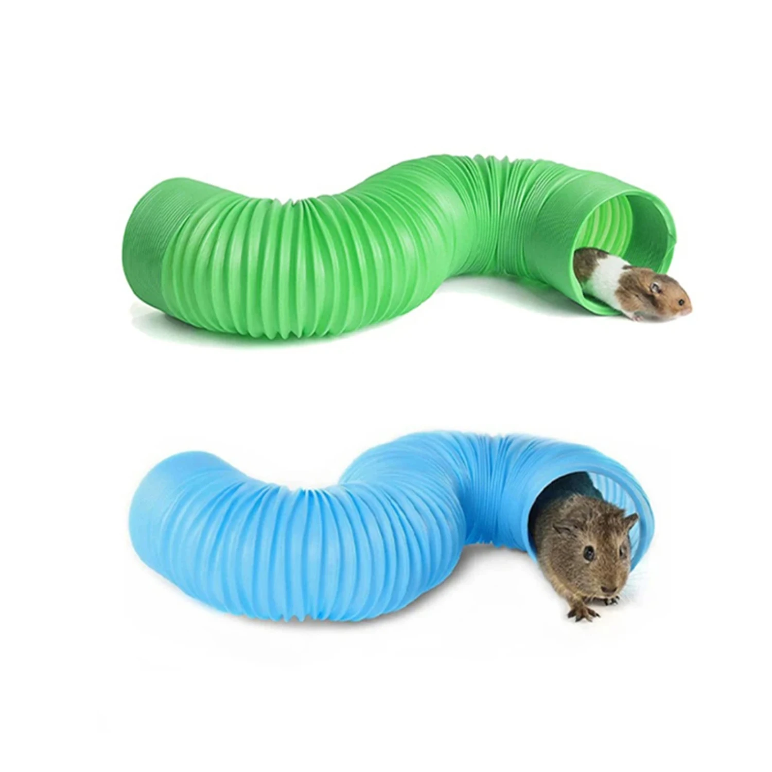 

Practical Hamster Tunnel Pet Tube Collapsible Play Toy Indoor Outdoor Little Pet Toys Puzzle Exercising Hiding Training