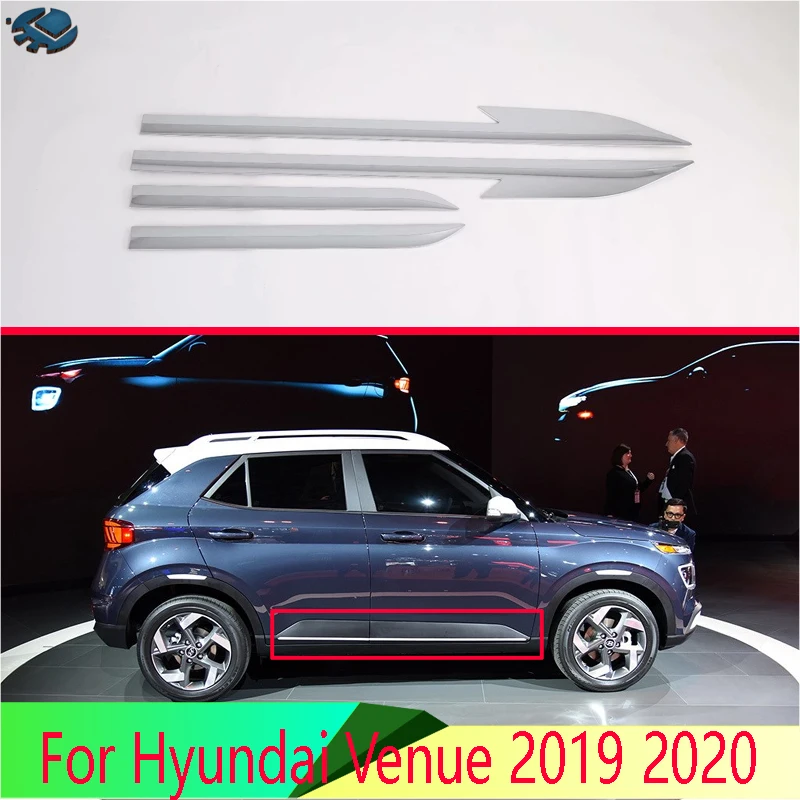 For Hyundai Venue 2019 2020 Car Accessories ABS Chrome Side Door Body Molding Moulding Trim