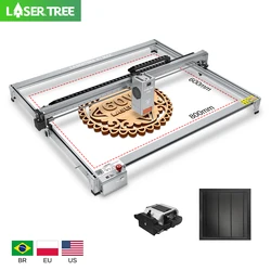 LASER TREE K1 MAX grabador láser, máquina de corte y grabado con módulo láser de 60W, luz azul, área de trabajo de la máquina Cnc, 800x600mm