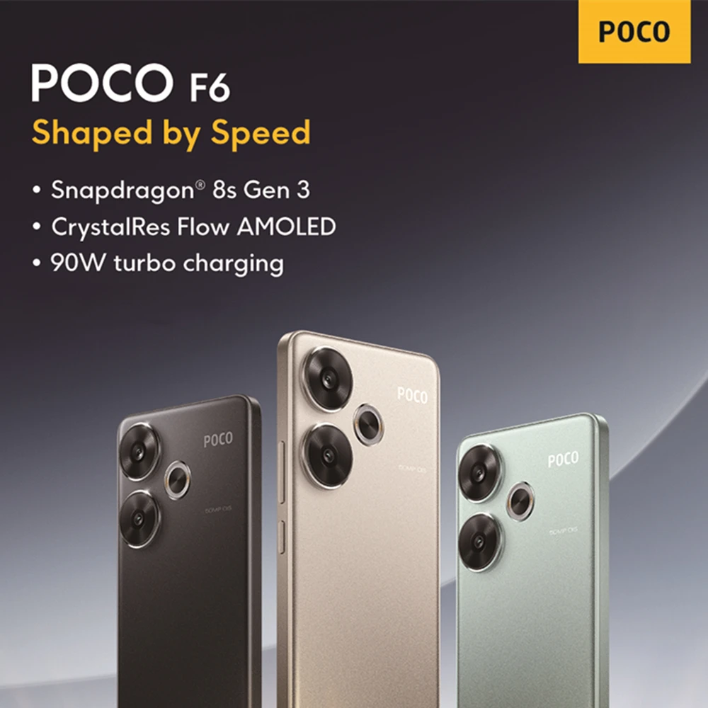 

Глобальная версия POCO F6 8 Гб 256 ГБ 12 ГБ 512 ГБ Snapdragon®8s Gen 3 NFC 120Hz 6,67 "AMOLED 50MP Camera 90W Turbo Charging POCOF6