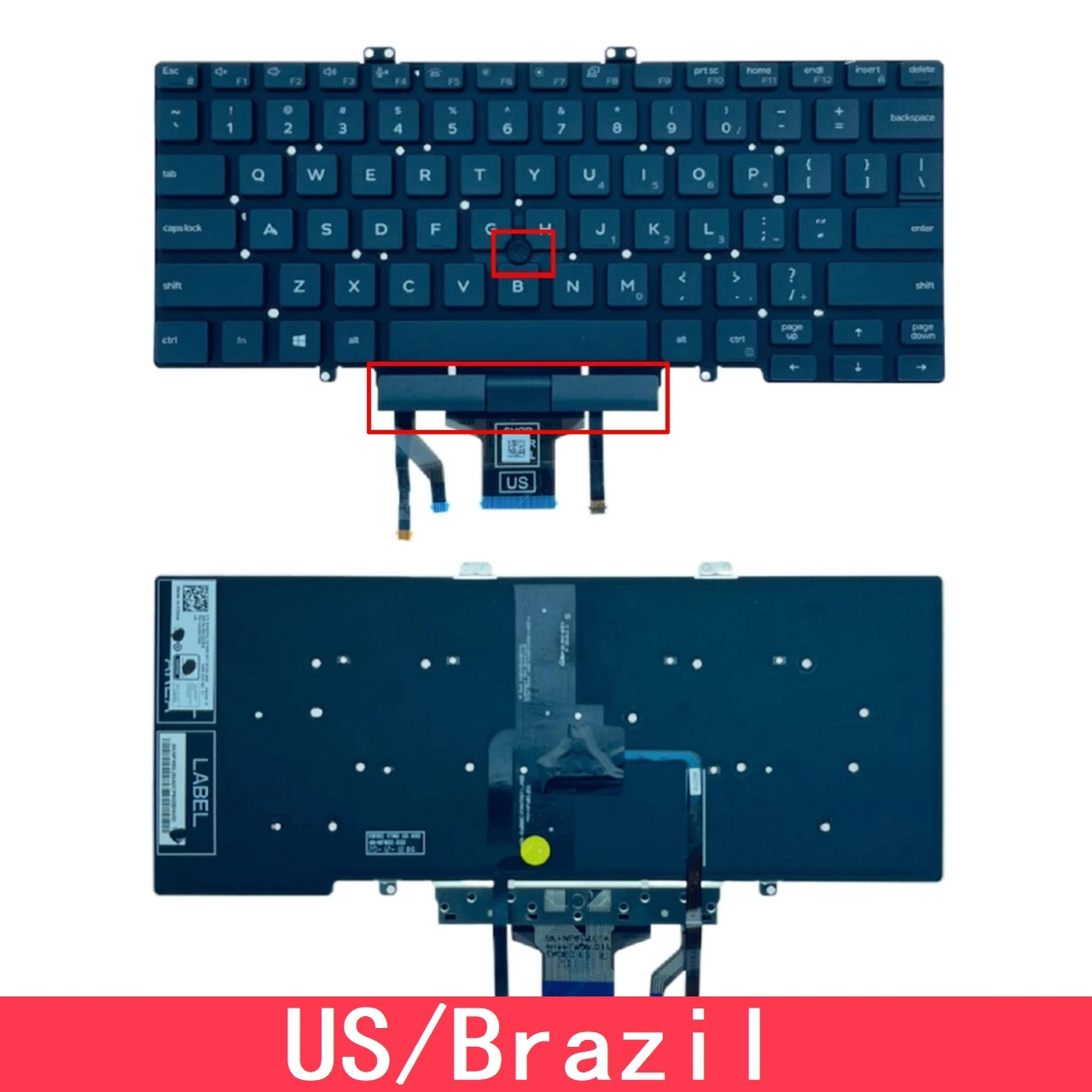 

For Dell Latitude 5400 5401 5410 5411 (Y2019) Laptop Keyboard Replacement US Brazil With Backlit 0MNFJ6 PK132VW3D22