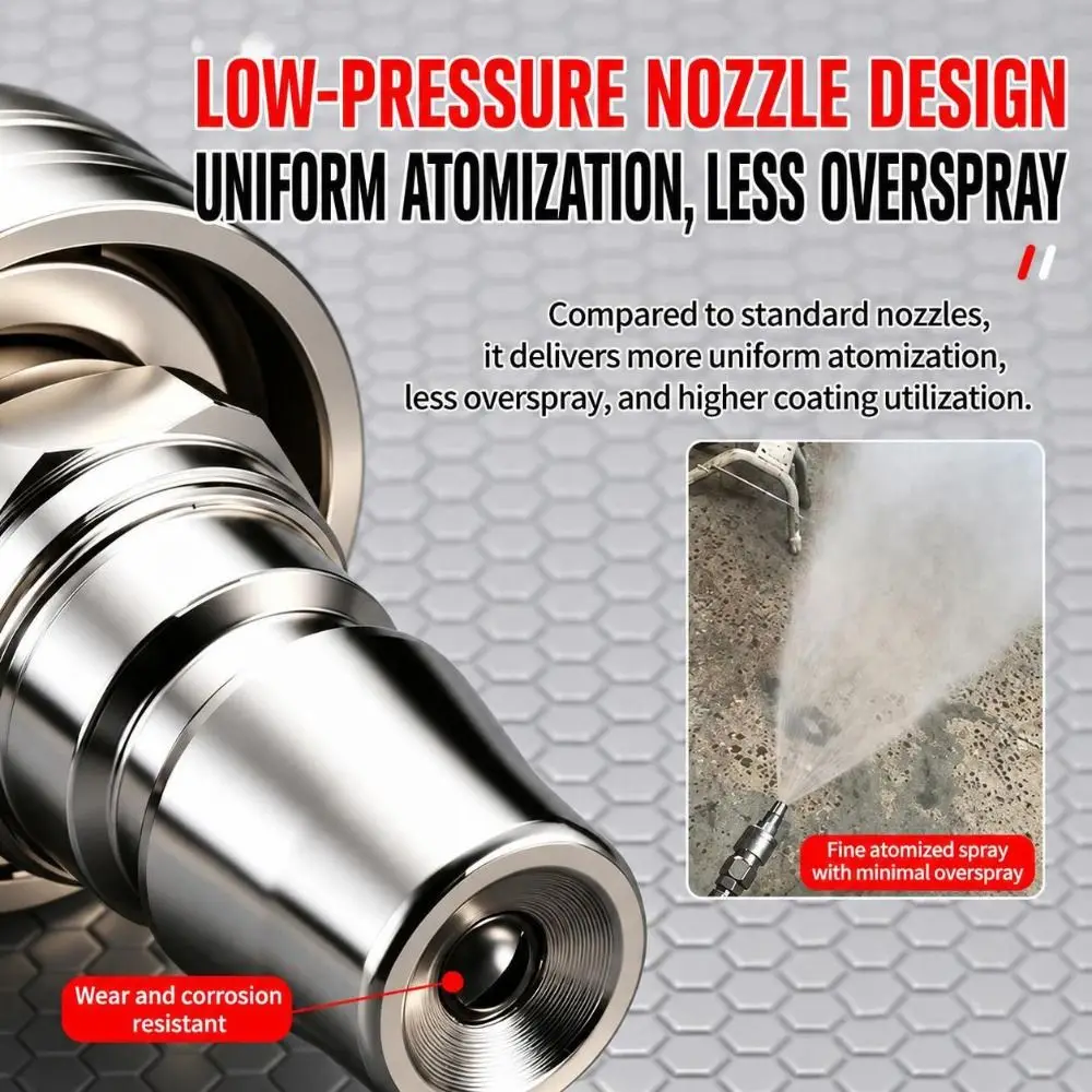 Quick Connect Airless Paint Sprayer Tips Pressure Fed Direct Spray Airless Sprayer Nozzle Stainless Steel Anti Splash