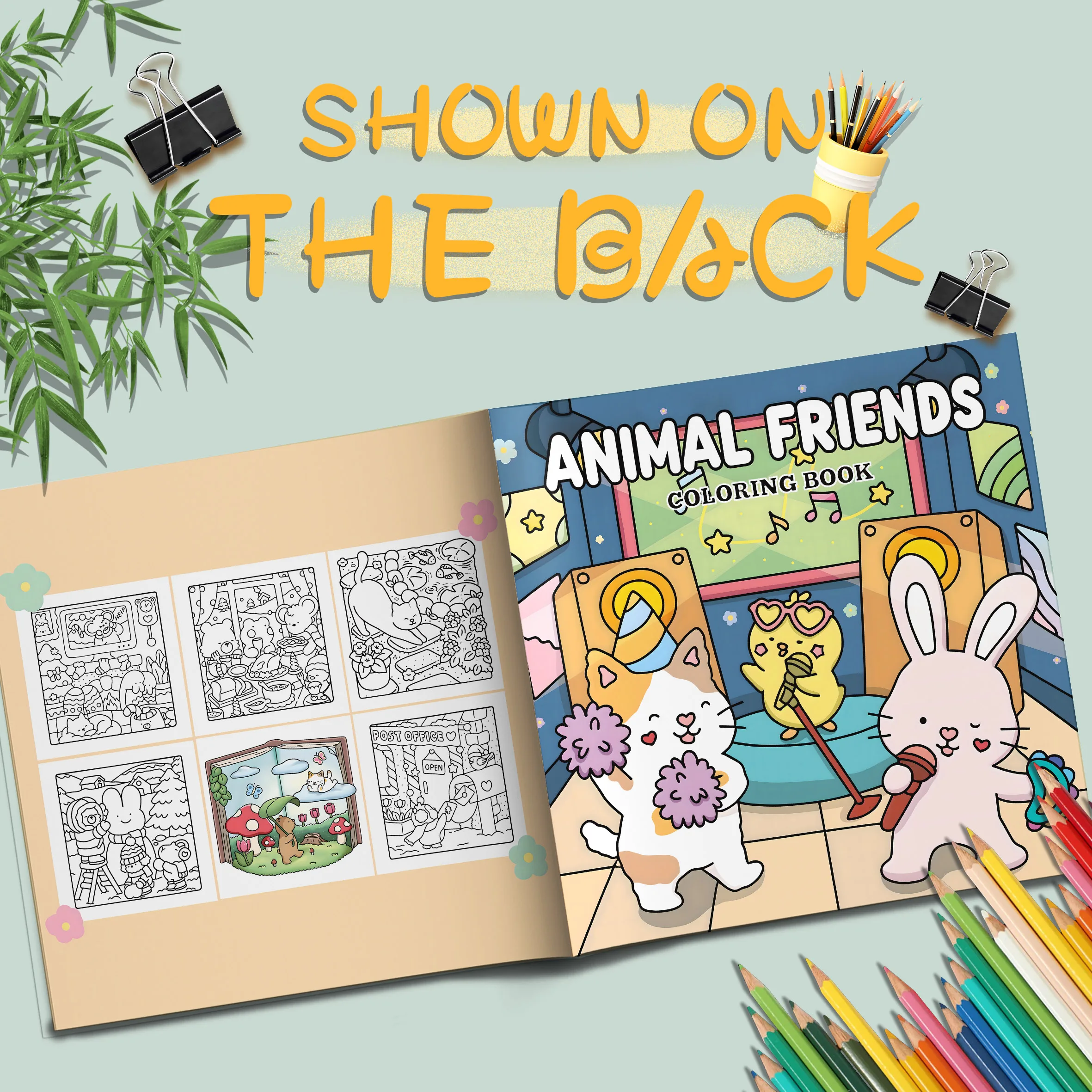 Animated Cute Animals Coloring Book: A Picture Book Adventure Featuring a Group of Friends