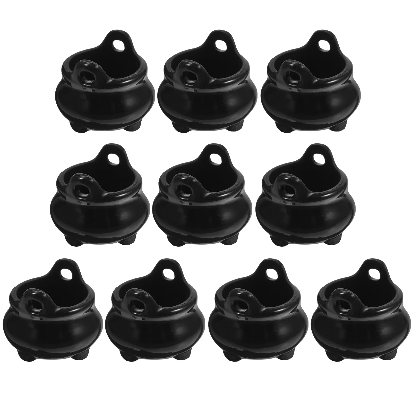 10 Pcs Girls Toys Mini Cauldron Plastic Hat Halloween Miniature Ornaments Black Micro Scene