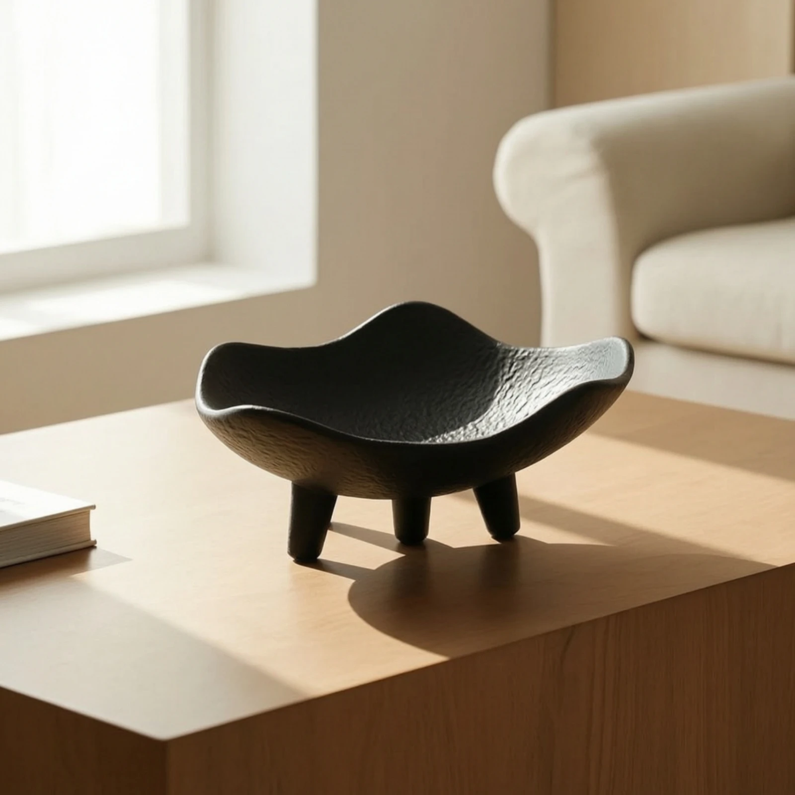 Resin Fruit Tray Decorative Fruit Tray with Legs Dish Textured Modern for Dining Table, Living Room
