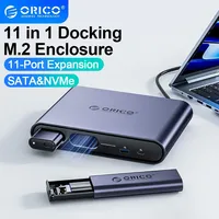ORICO 11 in 1 USB C Docking Dtation USB HUB Adapter M.2 NVMe SSD Case 10Gbps 4K60Hz HDMI USB C Triple Display Docking Station
