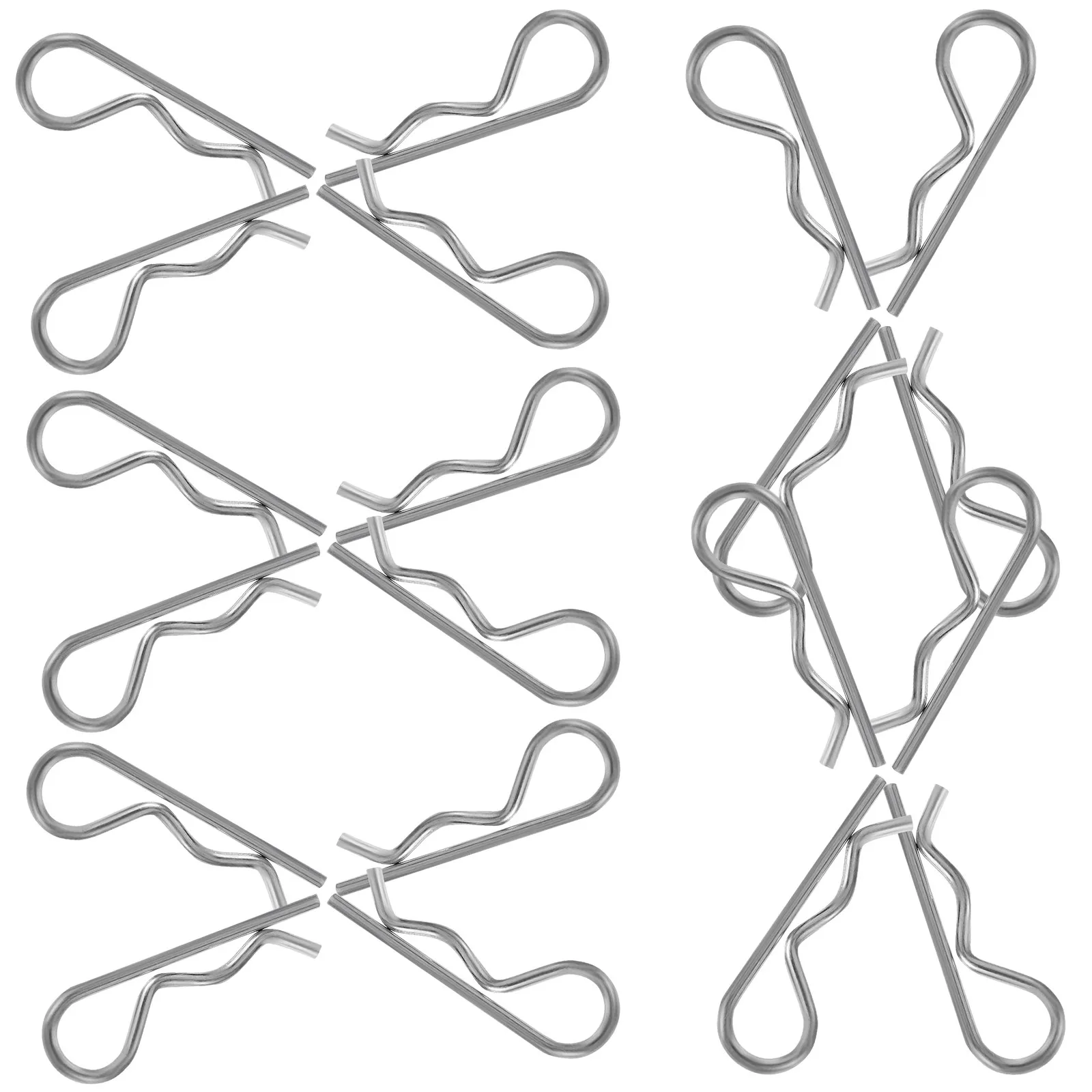 

20Pcs Elastic Spring Retaining Wire Hair Pins M1.6x32 Small Cotter Pins Heavy Duty Hitch Pin Clip Trailer Hitch Pin Lock System