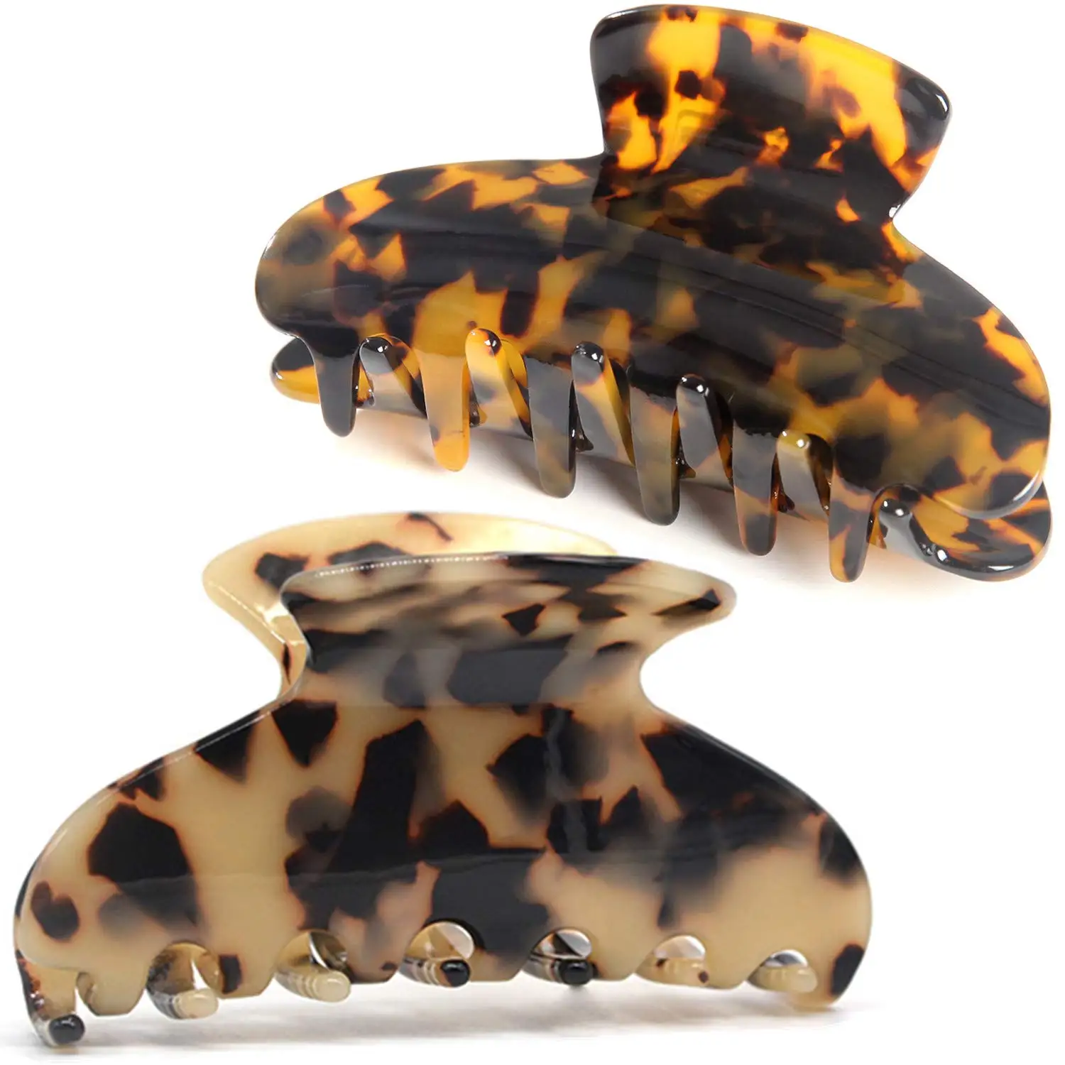 

2 Pack Big Hair Claw Clips Tortoise Shell Nonslip Large Claw Clip For Women Celluloid Leopard Print Jaw Clips For Thick Hair