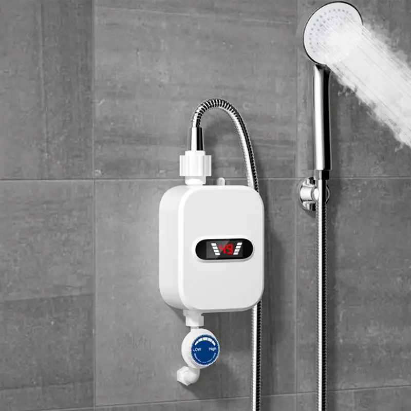 Instant Electric Tankless Hot Water Heater Remote Instantaneous Heating Tap Shower Machine LED Temperature Display Bathroom