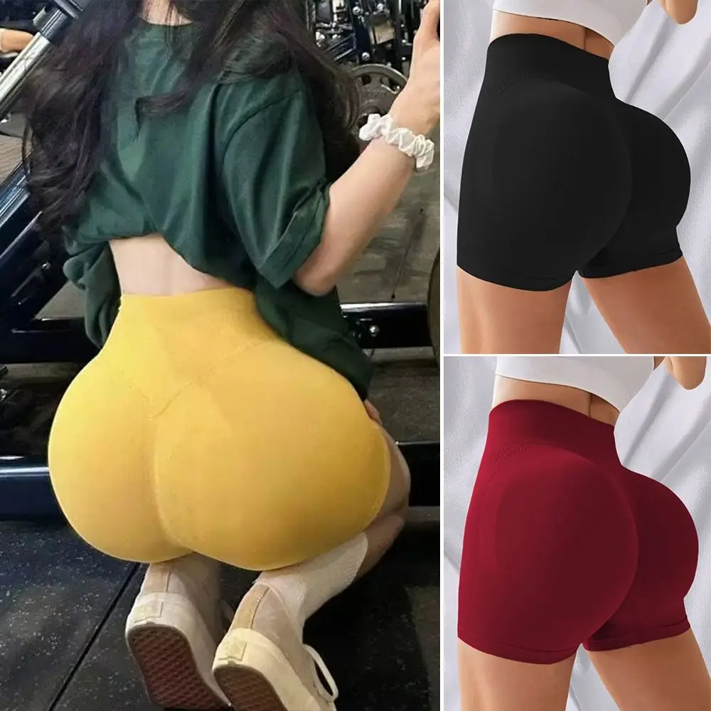 

Fashion Low Waist Women Impact Shorts Ribbed Scrunch Bum Workout Gym Shorts Seamless Booty Yoga Shorts
