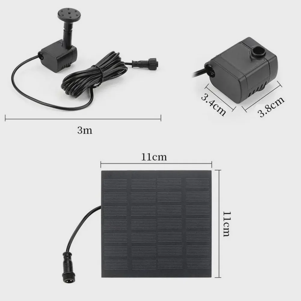 DC 7V 1.4W Solar Powered Fountain Pump Kit for Water Circulation and Aeration in For Gardens Bird Baths and Ponds