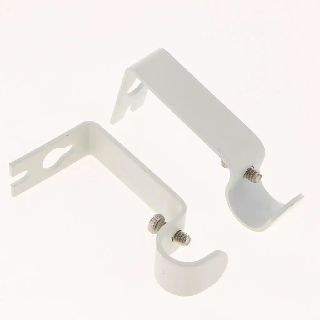 Metal Curtain Rod Bracket Set Strong Single Hook Holder for Home Decor Window Drapery Pole Kit