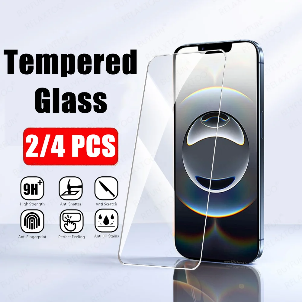 2/4 pçs vidro de tela hd para apple iphone 16e protetor de tela caso amigável iphone 16e cristal iphone16e 2025 filme de vidro temperado