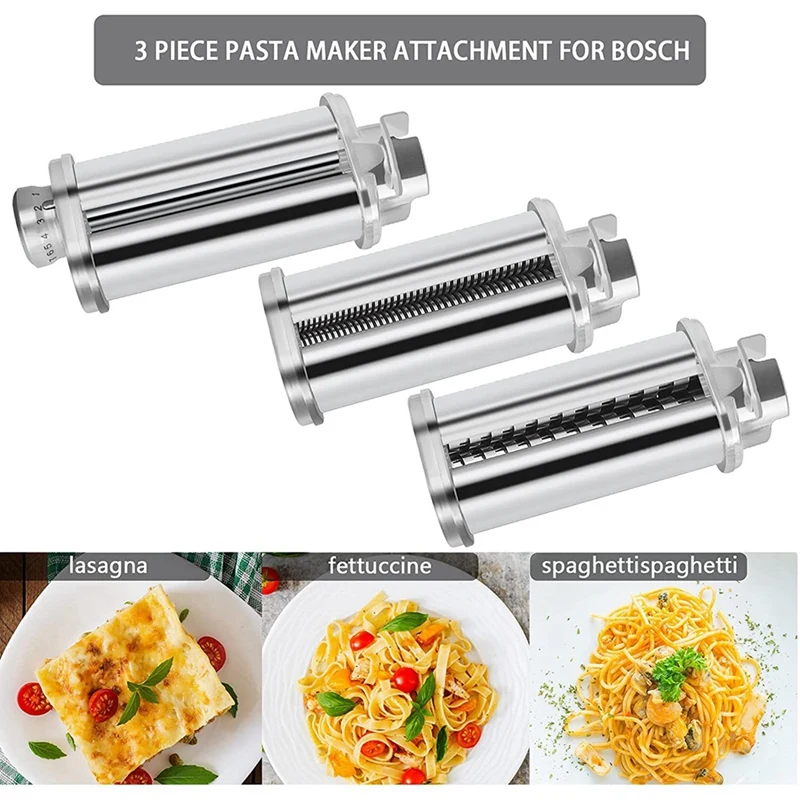 Pasta Roller Attachment For  Kitchen Mixer, Pasta Sheet Roller, Spaghetti & Fettuccine Cutter Maker Accessories